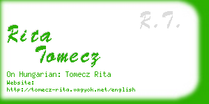 rita tomecz business card